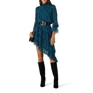 MISA Los Angeles Snake Print Savanna Dress 💚